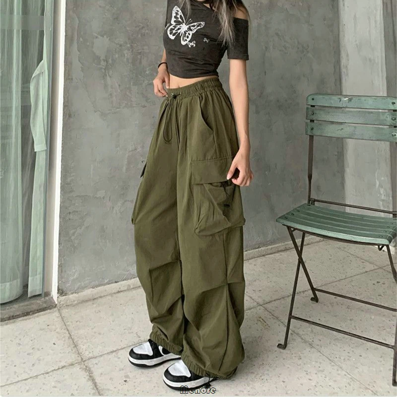 

Y2k Pants Women Streetwear Casual Wide Leg Pants Harajuku Vintage Solid Baggy Straight Trousers Ladies Oversize Sweatpants