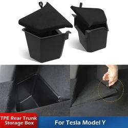 Rear Trunk Storage Box Storage Bins Storage Packet Rubber Organizer Tray for 2020 - 2024 2025 Tesla Model Y Juniper Launch