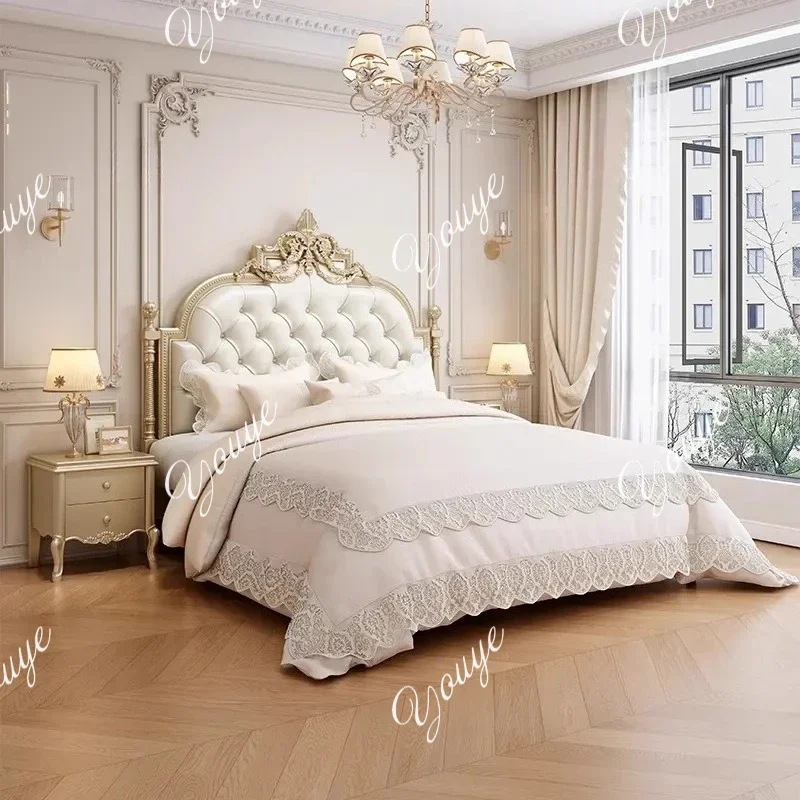 

XM High End Luxury Princess Bed Designer King Size Girls Wooden Double Bed Frame Modern Storage Camas De Casal Bedroom Furniture