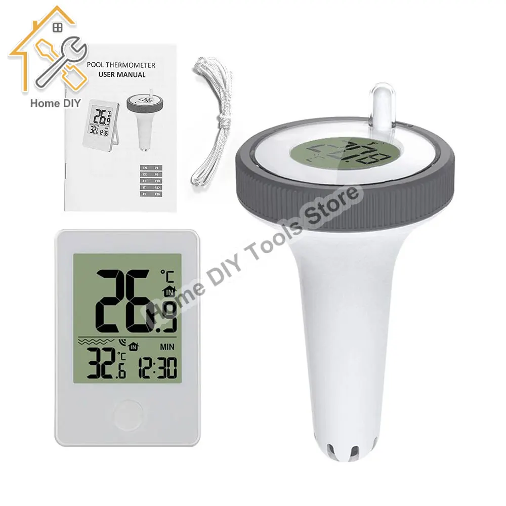 Wireless Connection Digital Thermometer LCD Display Outdoor Floating Thermometers For Swimming Pool Bathrooms Aquarium