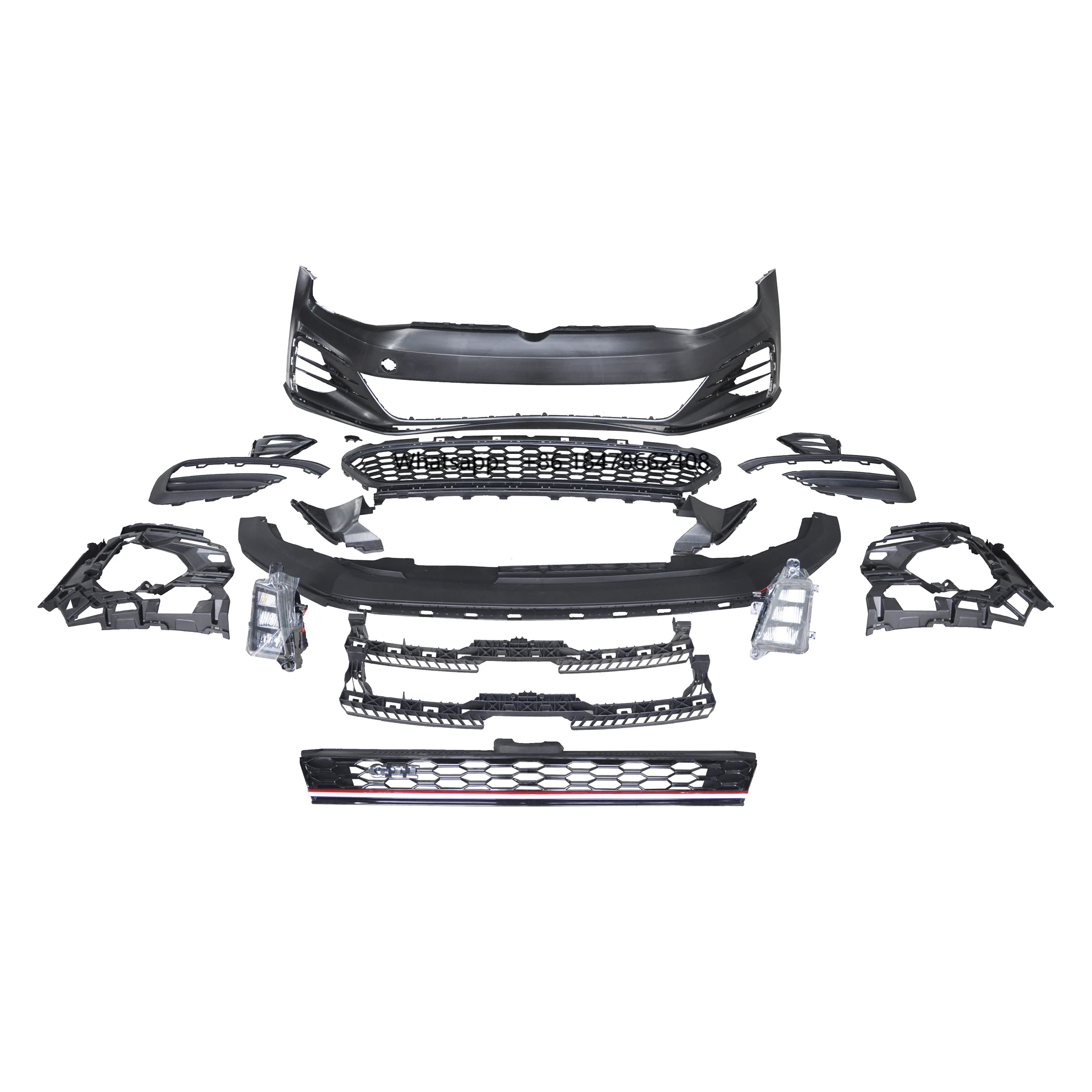 

Auto Modified High Quality PP Material Front Bumper with Grill for V W GOLF 7 2013-2017 Change to GOLF 7.5 GTI Body Kit