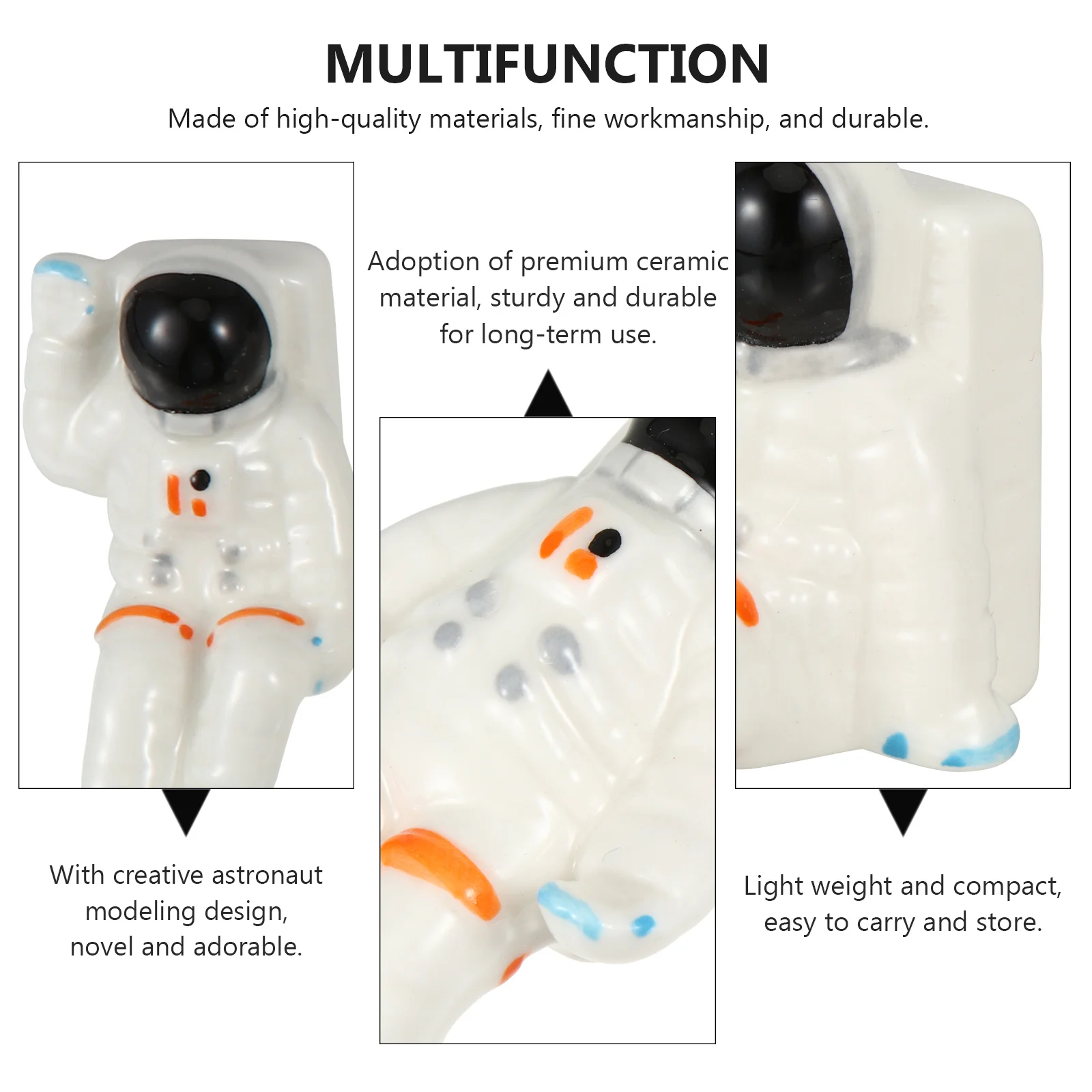 

4Pcs Ceramic Astronaut Shaped Chopsticks Rest Cute Spaceman Design Cutlery Storage Rack for Home Restaurant Table Decoration