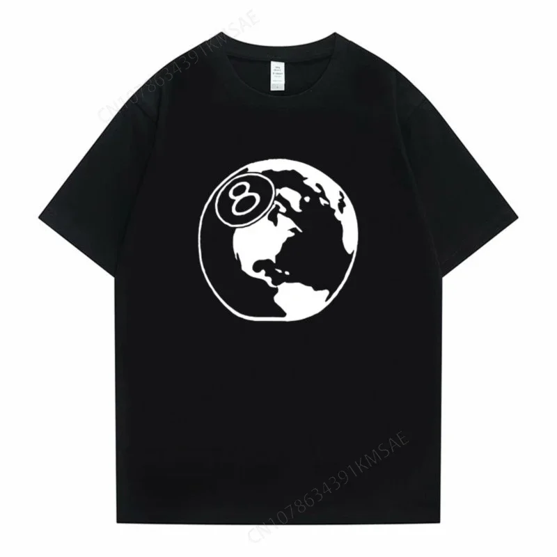 Vintage Earth 8 Ball 90s Graphic Tshirt Men Women Fashion Oversized T-shirts Short Sleeve Men's Casual Streetwear Cotton T Shirt