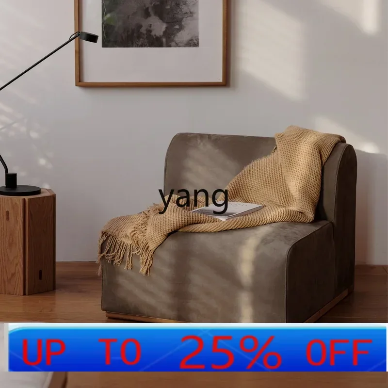 LMM sofa living room single solid wood fabric matte leather small apartment simple sofa