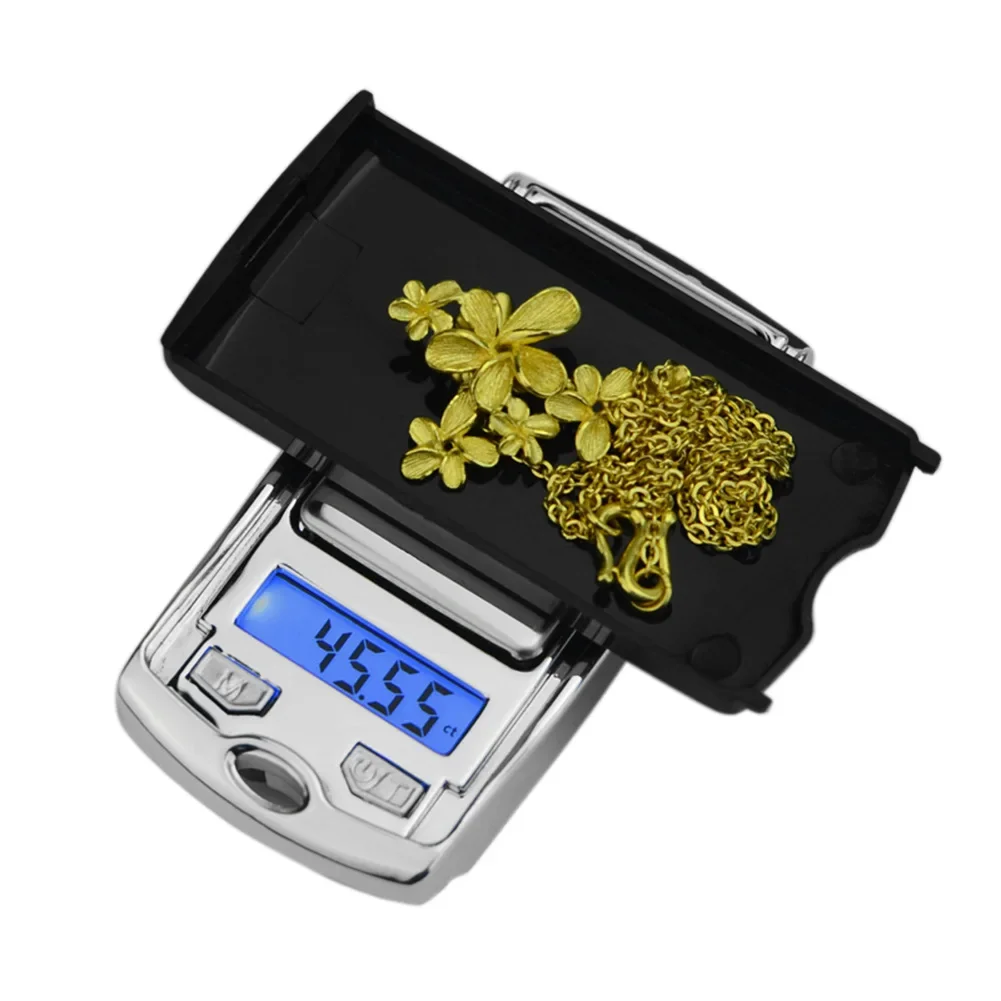 200g/ 0.01g High Precision Portable Electronic Scales Mini Car Key Shape Digital Gram Scale with LCD Display Pocket Scale