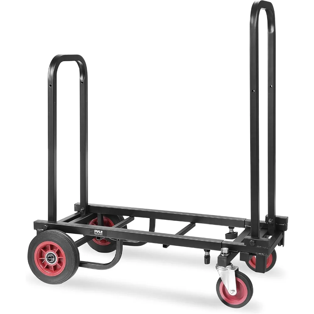 Compact Folding Adjustable Equipment Cart - Heavy Duty 8-in-1 Convertible Cart Hand Truck/Dolly/Platform Cart