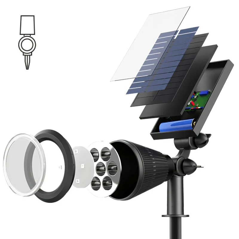 Solar Powered Garden Spot Light RGB Changing Street Garland Lawn Ground Lamp Waterproof Landscape Outdoor Home Decor Lighting