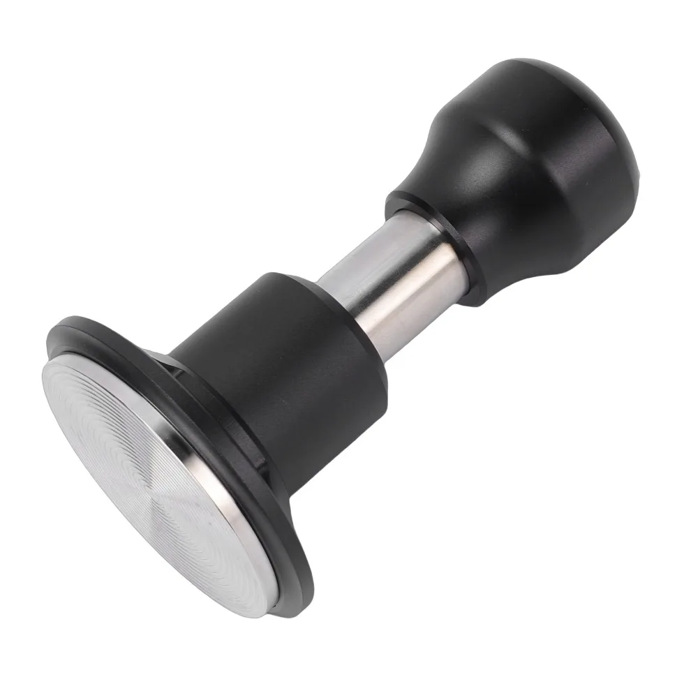 58.5mm Coffee Tamper Spring Loaded Threaded Bottom Barista Tamper Stainless Steel Click Sound Feedback Hand Coffee Tamper