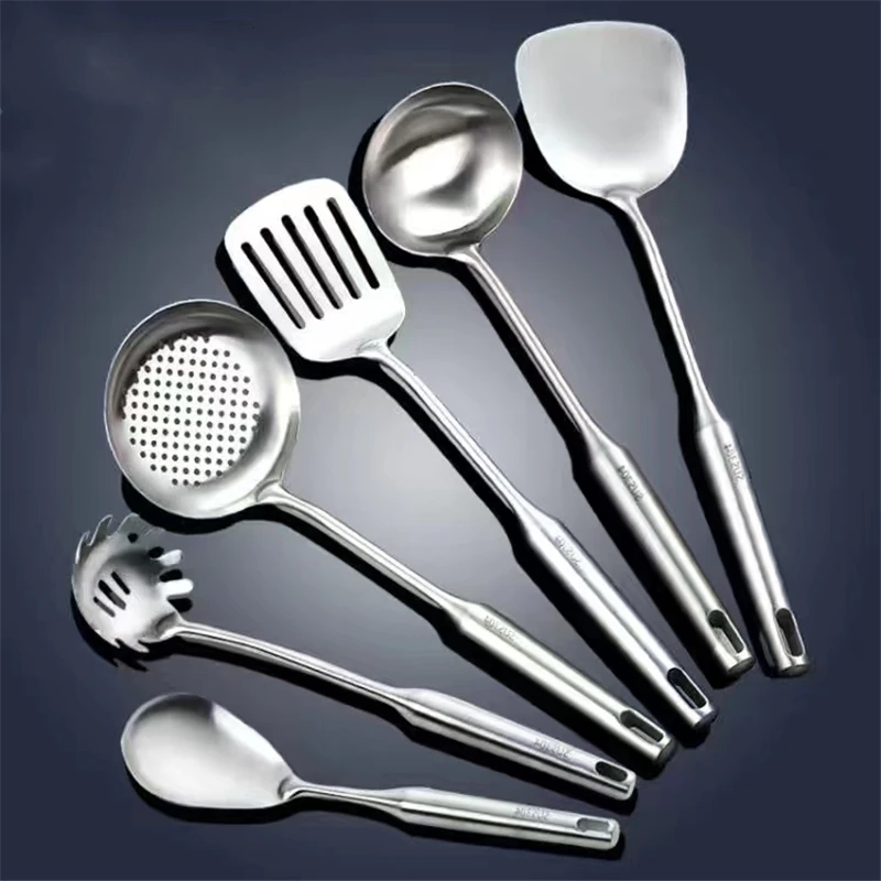 304 Stainless Steel Spatula Stir Fry Shovel Kitchen Home Spoon Kitchenware Set Thicken Cuisine Cooking Accessories Antibacterial