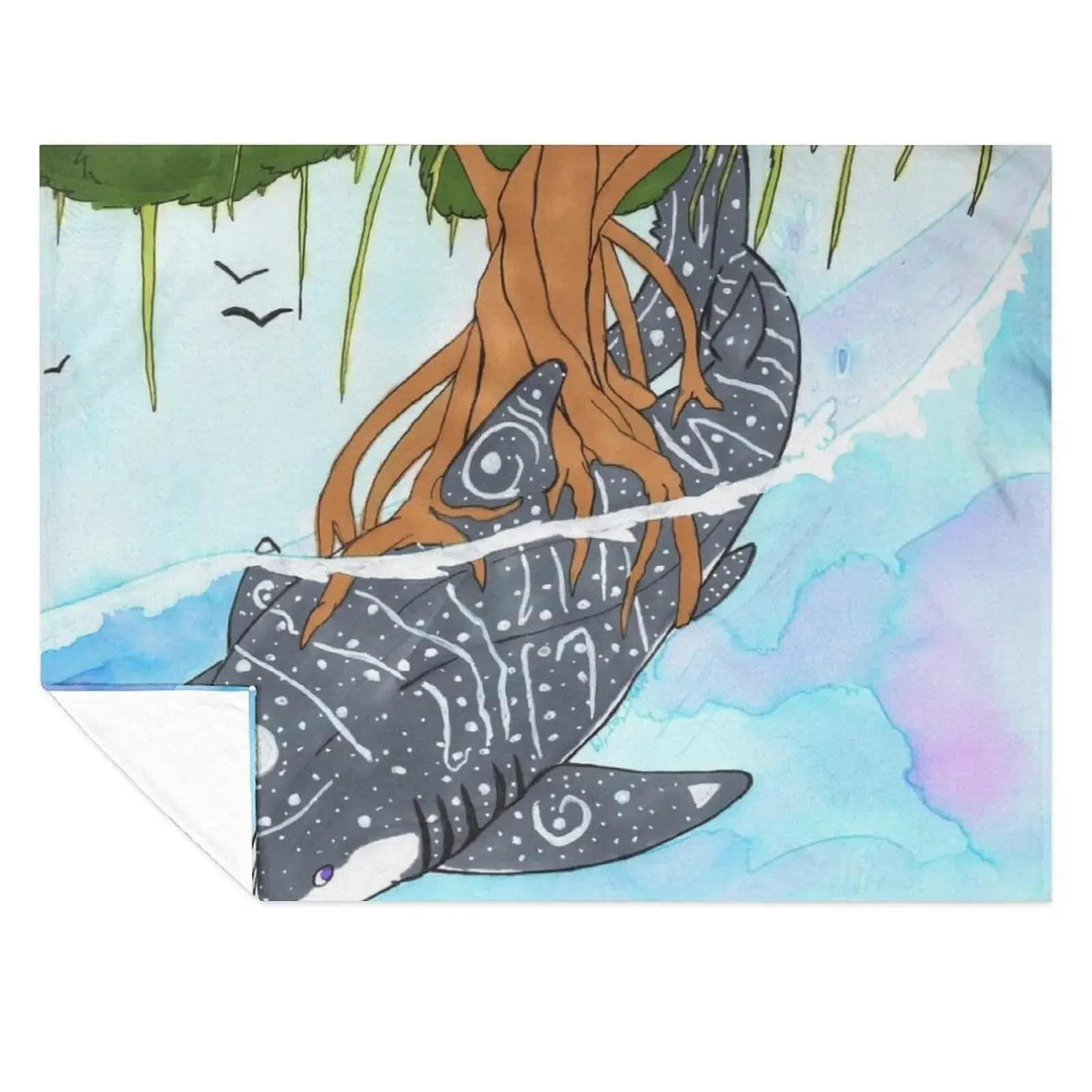 

World Shark Throw Blanket Vintage Comforter Sofa Cute Blankets
