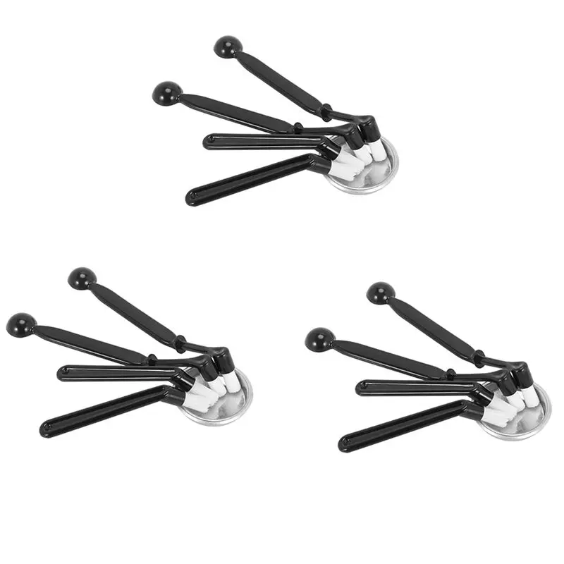 ABWR-Coffee Machine Cleaning Set, 12Xcoffee Machine Brush With Spoon And 3 Piece 58 Mm Stainless Steel Back Flush Insert