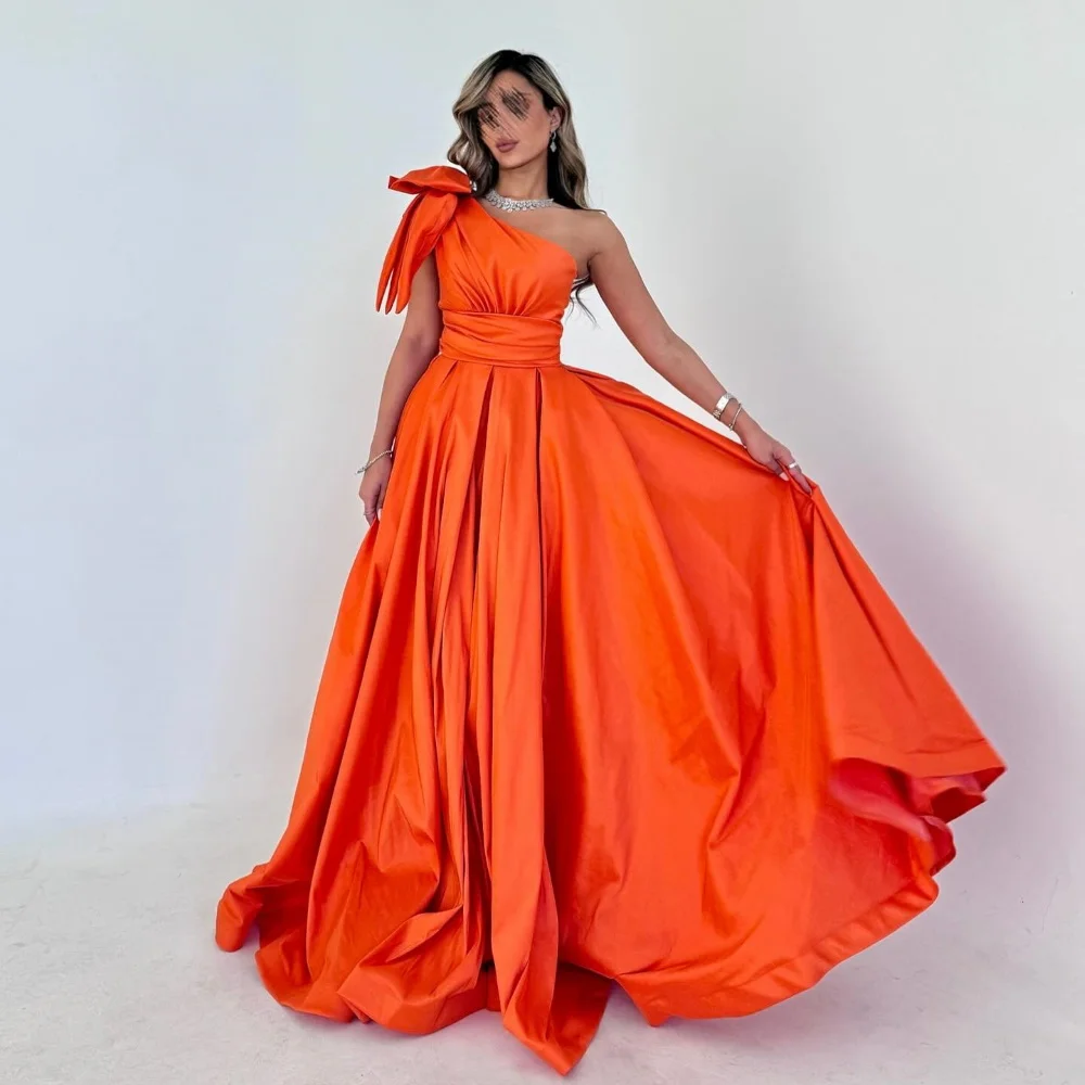 

Serendipity Taffeta Evening Dress فساتين سهرة Elegant Ruched A-Line One-Shoulder Cocktail Party Prom Gown For Sexy Women 2024