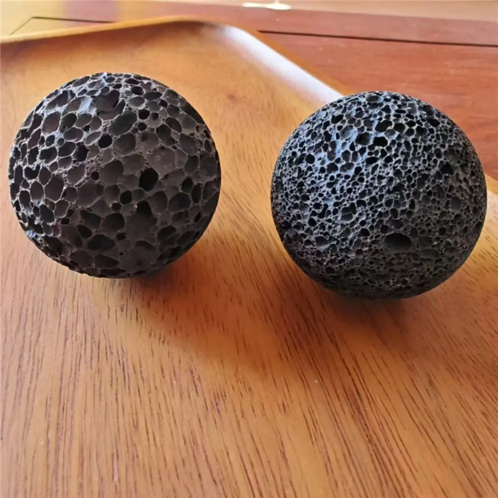 Natural Lava Stone Hand Callus Ball Training Muscle Massage Grip Strengthener Ball 5cm Porous Texture Hand Grip Ball Men Women
