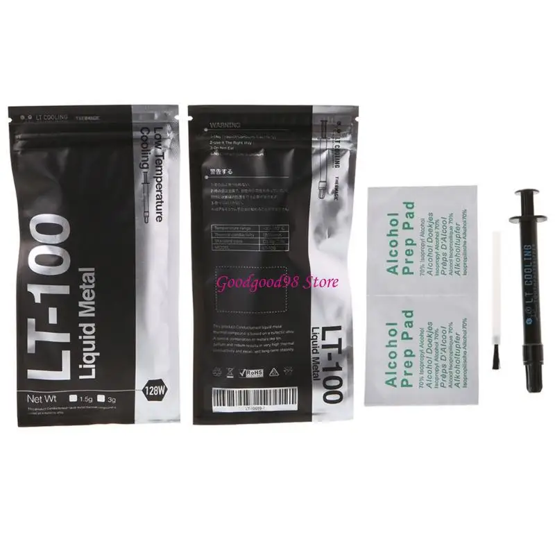 LT-100 128W/for m.k Thermal Conductive Liquid Metal Paste Compound for CPU GPU C W8EC