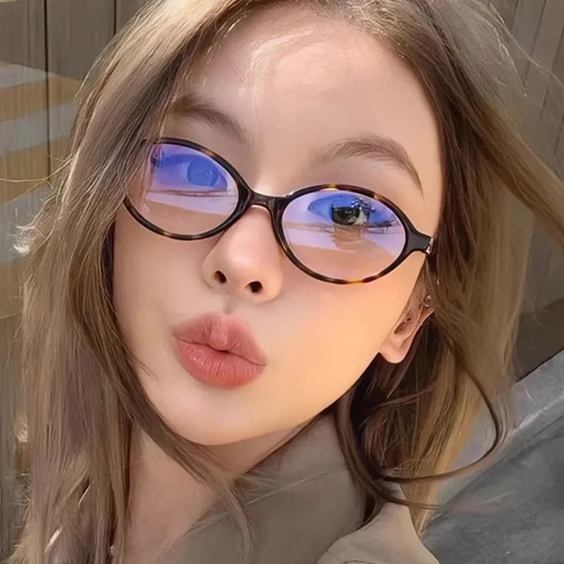 تشانغ يوان النسخة الإنجليزية خمر إطار النظارات البيضاوي المألوف السلس مضيئة نظارات للرجال النساء نظارات دودة الكتب #5