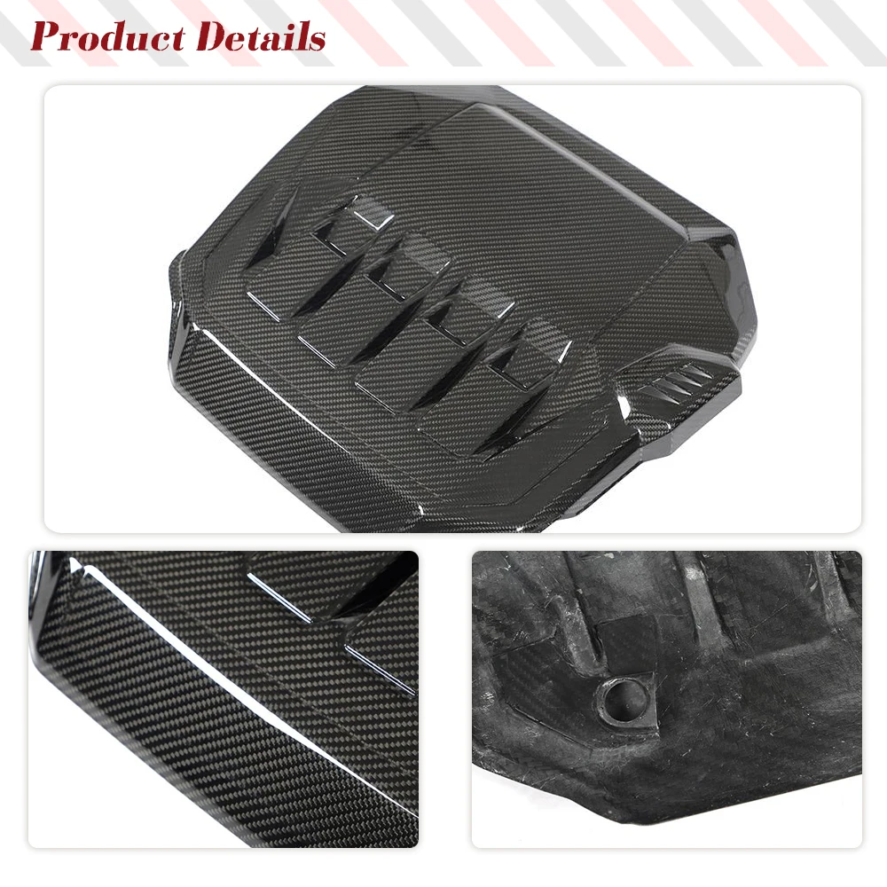 Engine Hood Bonnet Cover Dry Carbon Caps for Volkswagen VW Golf 8 MK8 GTI and R line 2021-2023 Inner Engine Hood Bonnet Cover