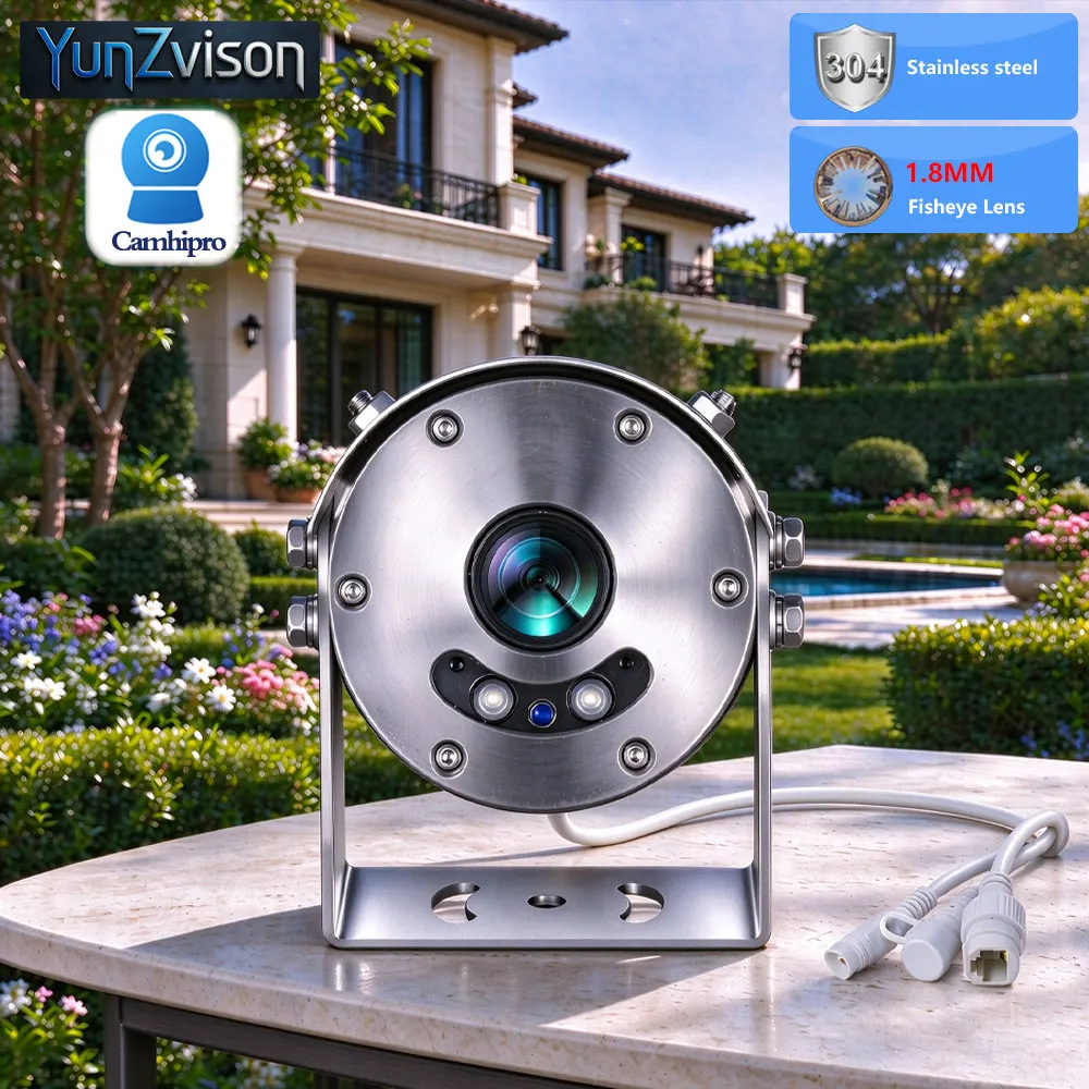 4K 8MP/5MP 304 stainless steel Explosion-proof Surveillance IP Camera POE 1.8mm Fisheye Lens Ultra-wide angle IR 30M