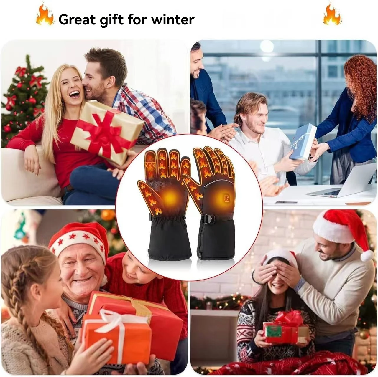 Heated Gloves Rechargeable Snowboard Gloves Liners Hand Warm Touch Screen Sport Ski Glove