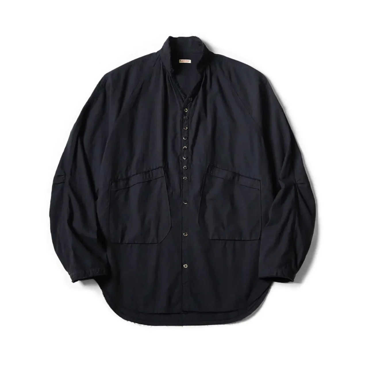 

25AW KAPITAL Hirata Kazuhiro Casual Cotton Linen Double Bag Irregular Breasted Loose Long Sleeved Shirt for Men