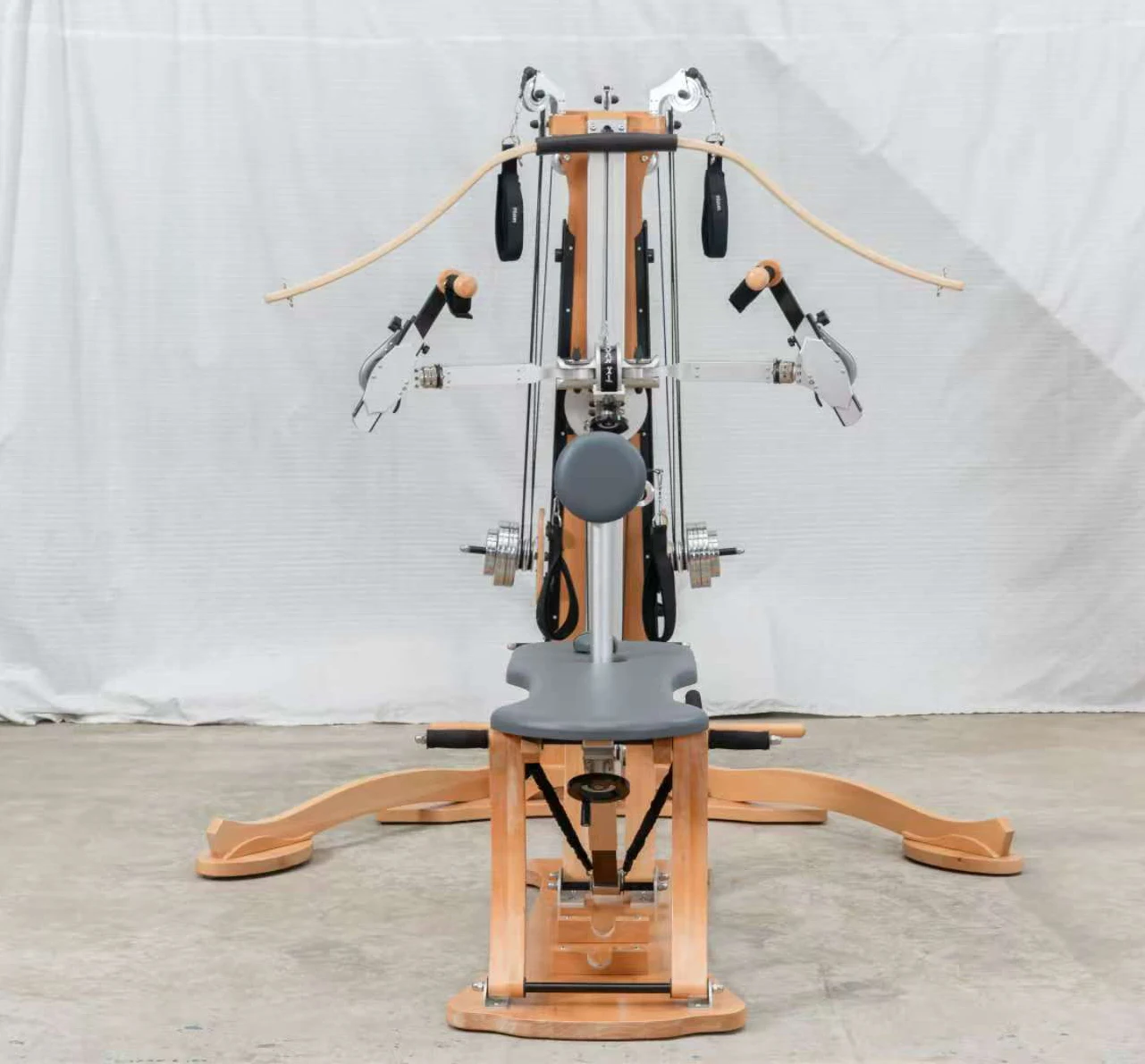 Commercial Portable Gym Equipment Durable Maple Wood Balance Trainer Adjustable Yoga Pilates Gyrotonic Tower for Body Health