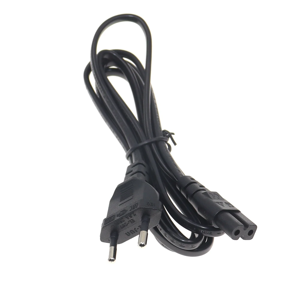 90 Degree EU Schuko to Polarized Figure 8 AC Adapter Power Cord 0.75mm CEE7/16 plug to IEC320 C7 Power Cable 1.8M