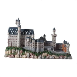 Handmade Painted Germany Neuschwanstein Castle Resin Crafts World Famous Landmark Model Tourism Souvenir Gifts Collection