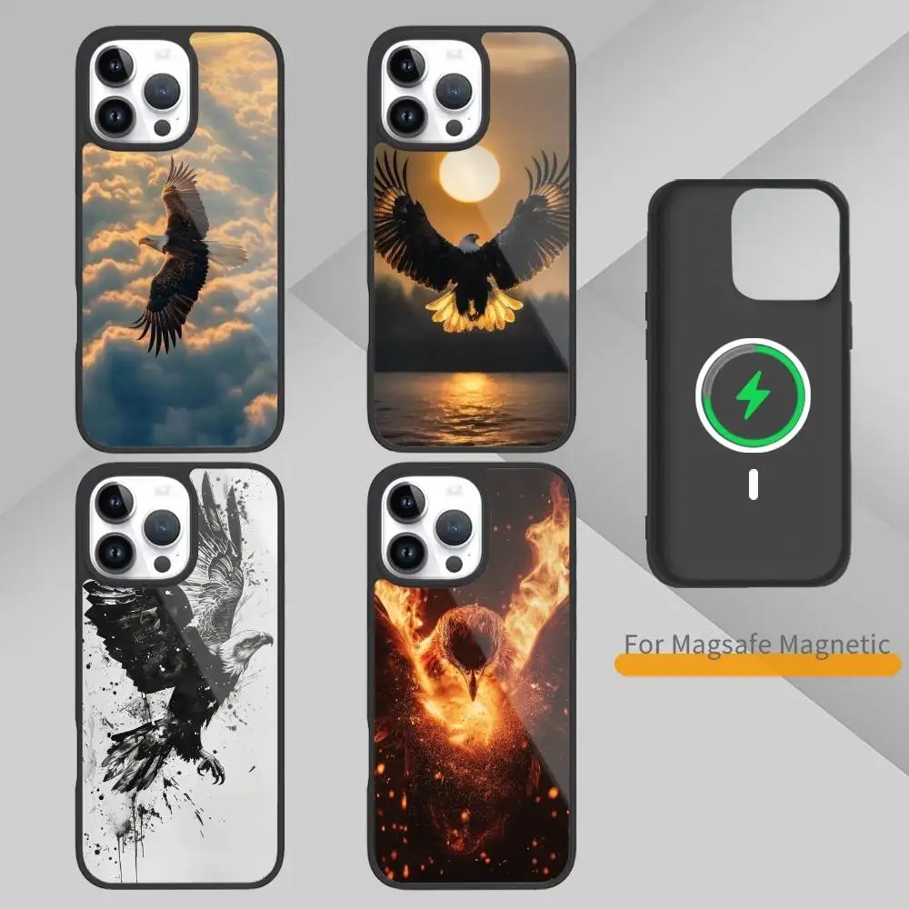 

Eagle Cool Animal Phone Case For iPhone17,16,15,14,13,12,11 Plus,Pro Max Magnetic Magsafe Wireless Charging