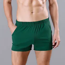 Boxer en coton pour Homme, sous-vêtement Sexy, couleur unie, taille moyenne, U, poche convexe, caleçon respirant, doux, flèche