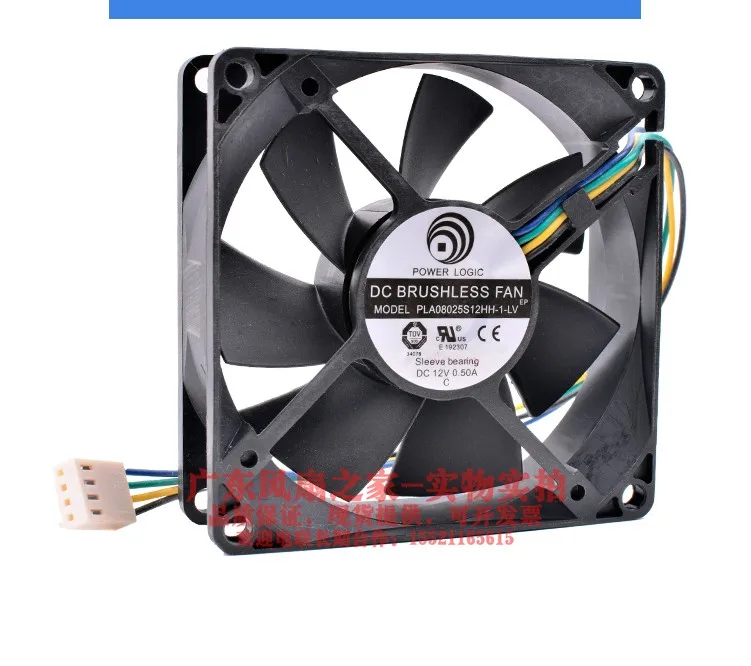 

POWER LOGIC PLA08025S12HH-1 DC 12 В 0,50 А 80x80x25 мм 4-проводной охлаждающий вентилятор