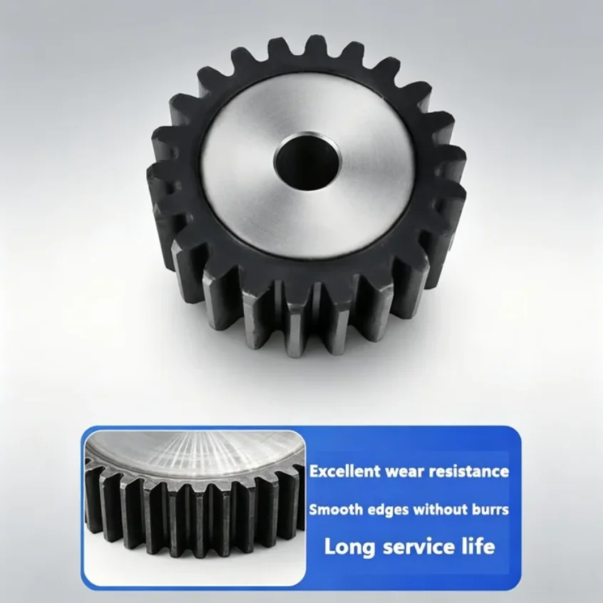 2M 45# Steel Spur Gear 10 15 20-25Teeth 20mm Thick Precision Cylindrical Gear for Cylinder Motor Drive & Mechanical Transmission