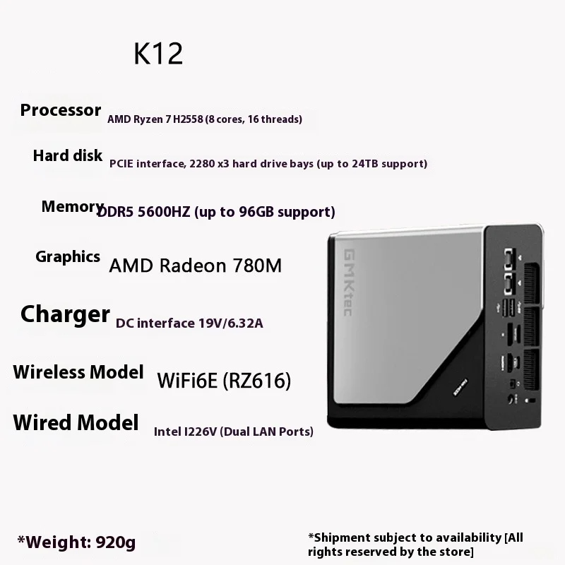 Il mini host K12 AMD R7 H255 può essere collegato esternamente con la scheda grafica RTX4060 per giochi da ufficio, host desktop a 16 thread a 8 core
