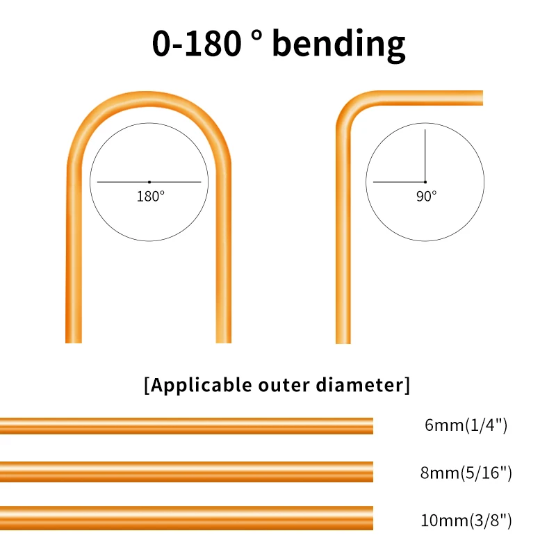 3 In 1 Pipe Bending Hand Tool Combination Tube Bender 90 180 Degree Tube Bending Machine 6mm 0.24in 8mm 0.31inch 10mm 0.39inch