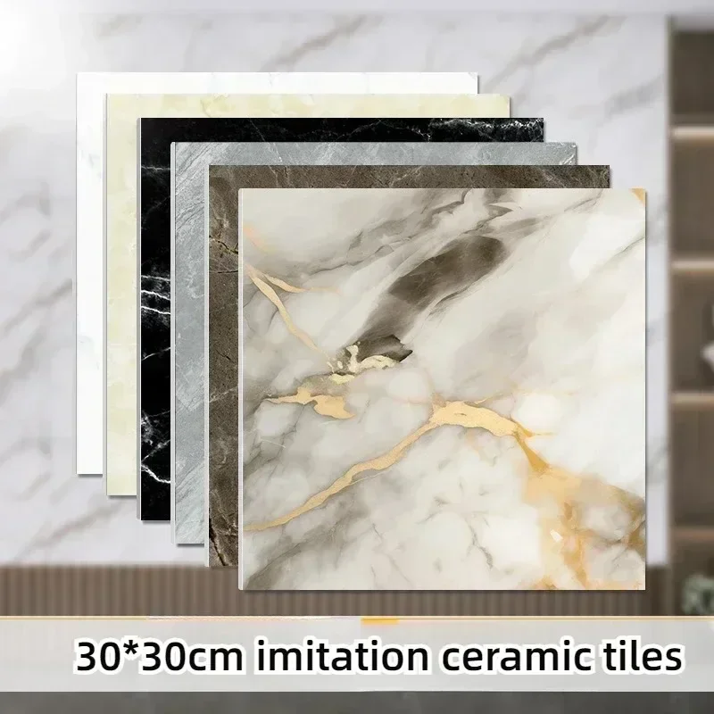 Naklejki ścienne z imitacji marmuru PVC Samoprzylepne naklejki podłogowe Wodoodporne naklejki dekoracyjne do łazienki i salonu 30 * 30 cm
