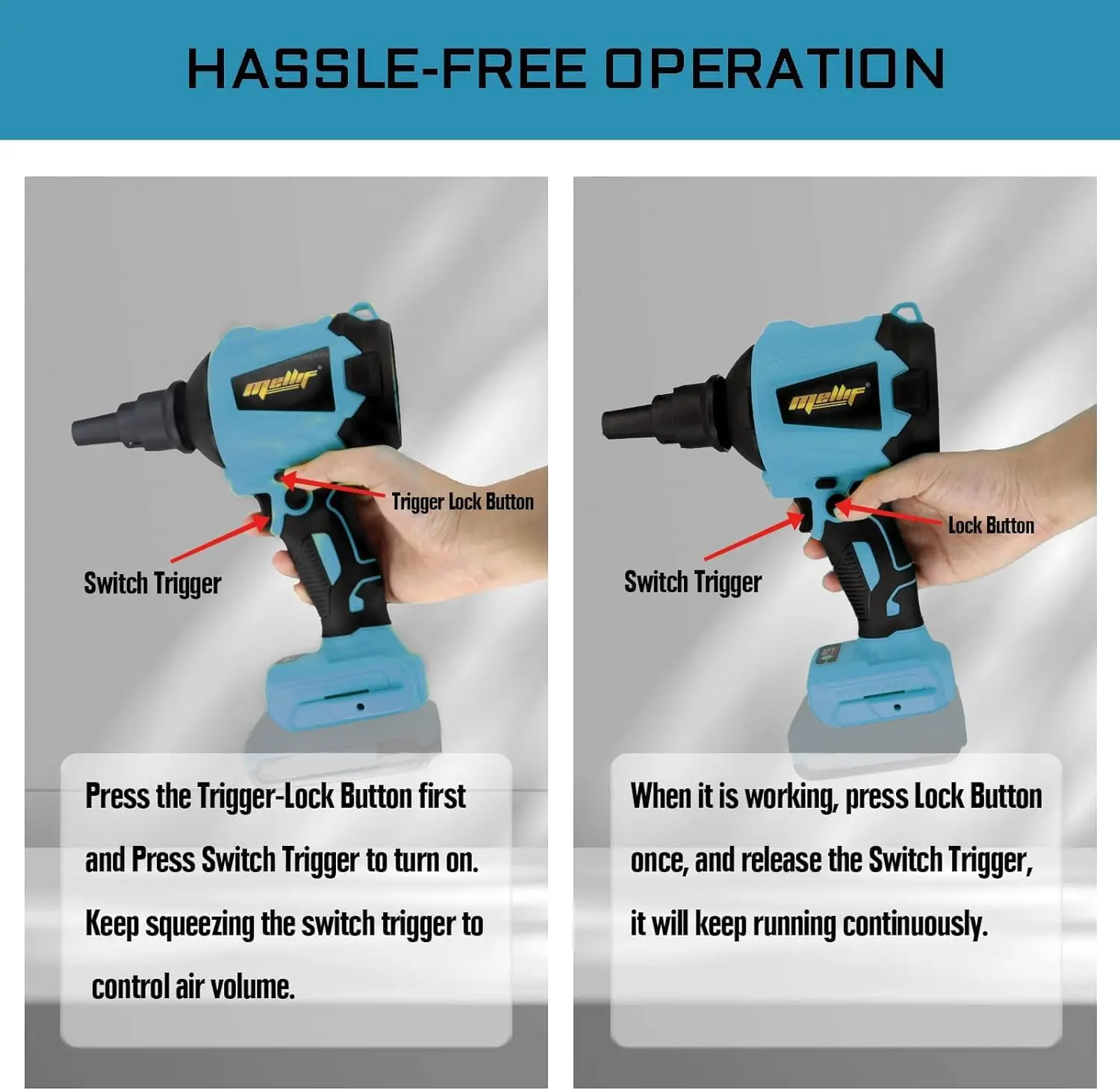 Cordless Compressed Air Duster for Makita 18V Battery Brushless Air Blower Inflatable Pump for PC Keyboard, Pool Toy(Tool Only)