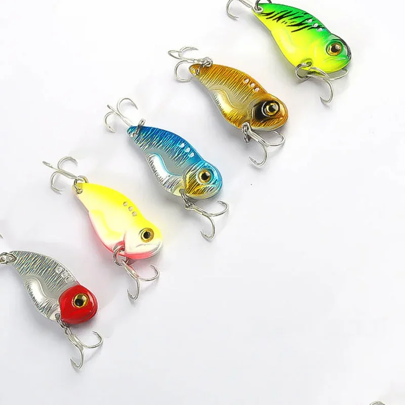 OUTKIT 1Pcs 5g/8g/14g/21g Metal VIB Fishing Lure Crankbait Bass Crank Bait Treble With 2 Hooks Spoon Bait Lead Fish Crankbait