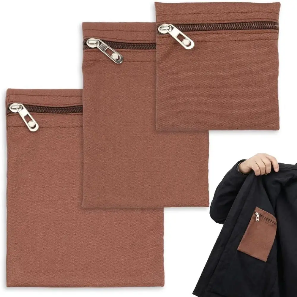 High Quality with Zipper Sew-in Side Hidden Pocket Polyester Solid Color Inside Security Pocket Durable Travel Wallet Pouch