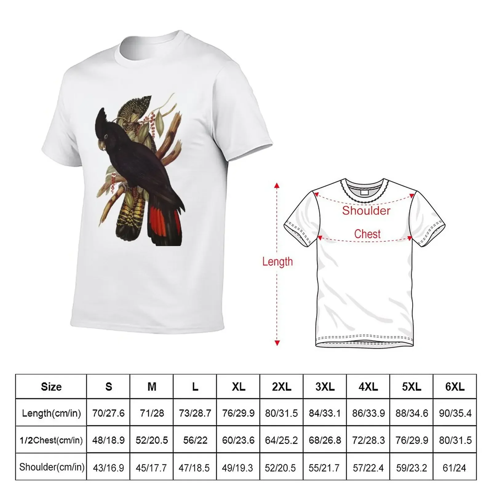 New Red Tailed and Yellow Tailed Black Cockatoo T-Shirt cute clothes animal print shirt for boys t shirt for men