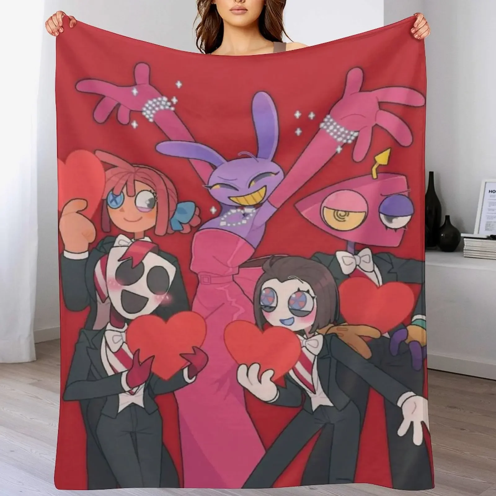 

A-Amazing D-Digital Anime Circus Cozy Super Soft Flannel Blanket, Funny Game Theme Warm Throw Blanket For Living Room,Home Decor