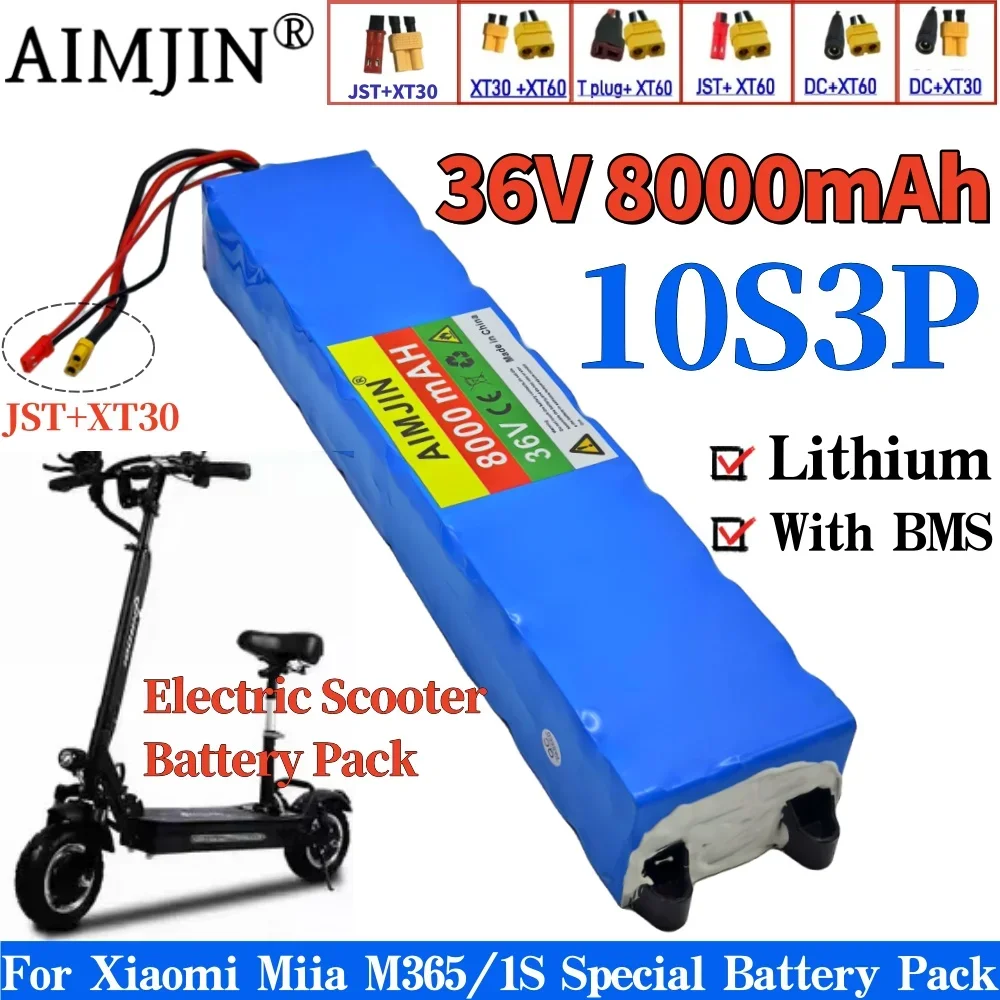 

10S3P 36V 8.0Ah Li-ion Battery For Xiaomi M365/1S Special Battery Pack 36V 8000mAh Electric Scooter Battery Pack+42V 2A charg