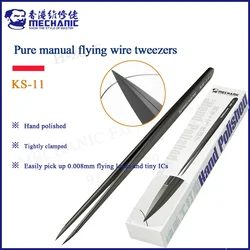 MECHANIC KS-11 anti-static wear corrosion resistant High precision pointed fingerprint flying line tweezers for phone repair