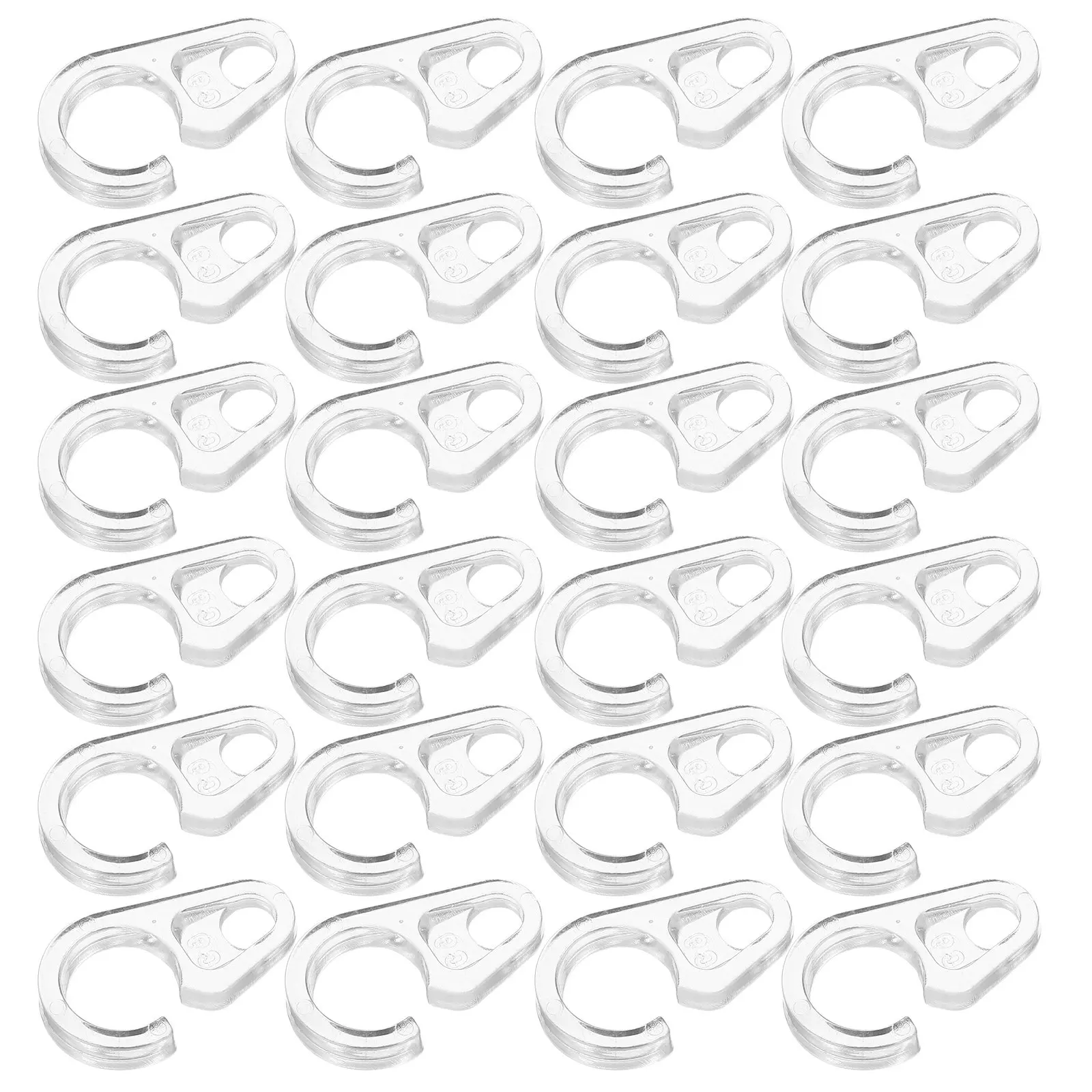 100Pcs Plastic Curtain Rail Hooks Sliders Heavy Duty Reinforced Support for Wooden Iron Rings Window Drapery Track System