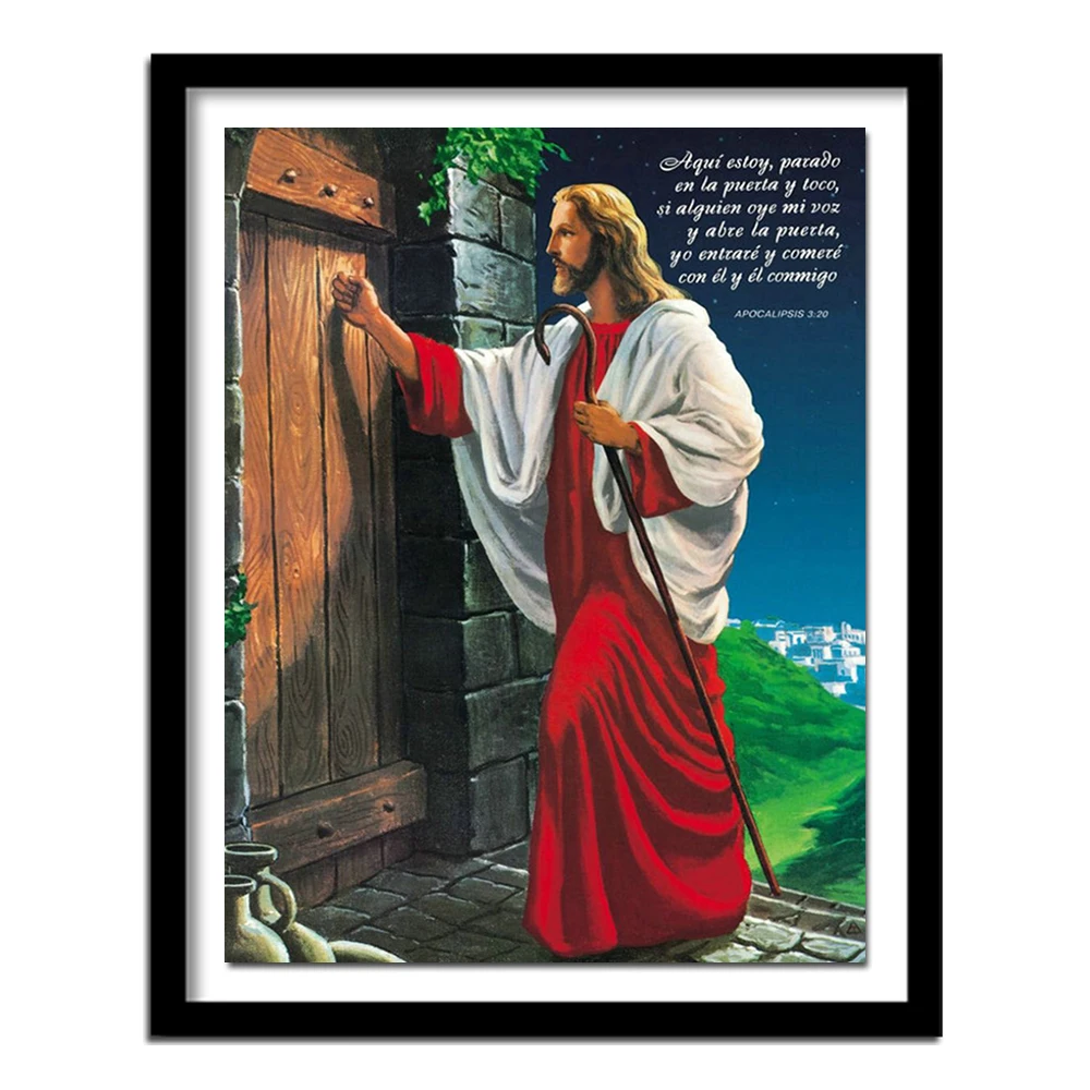 5d diy Diamond embroidery Jesus knocked at the door full square drill diamond painting Cross Stitch Rhinestone