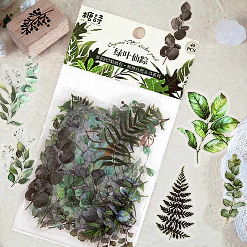 40 Adesivi Trasparenti Per Finestre Con Fiori - PET Con Dettagli Oro, Per Scrapbooking, Diario, Album E Decorazioni Fai Da Te