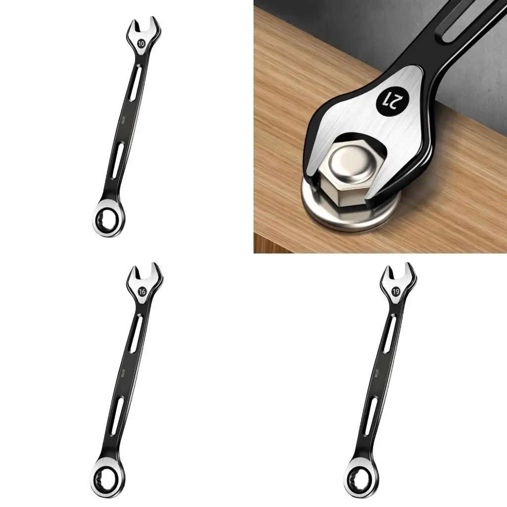

652F Convenient 6mm-22mm Combination Spanners Ratchets Wrenches Spanners for Tight