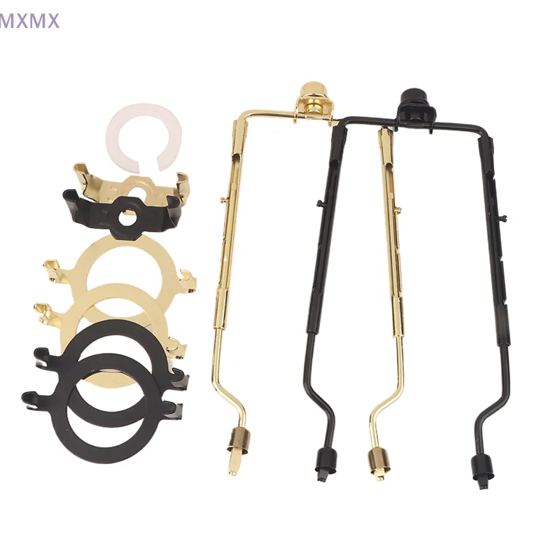 Kit arpa lampada regolabile per E14/E26/E27 Adattatore base luce Paralume Supporto arpa Staffa paralume telaio corno nero oro
