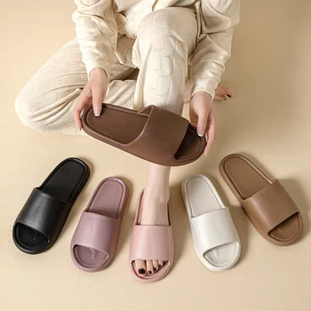 여성용 단색 홈 슬리퍼, 따뜻한 실내 비드룸 슬라이드, 스트라이프 코튼 슬리퍼, 가을 및 겨울 