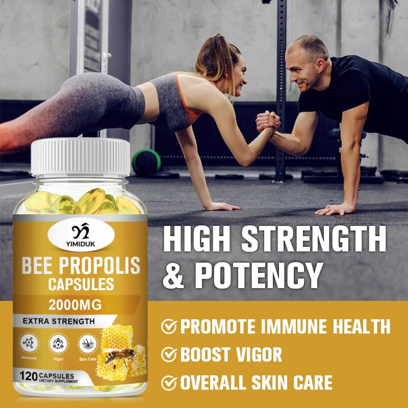 Bee Propolis Extract Capsules, Immune Support Supplement, Natural Immune Booster