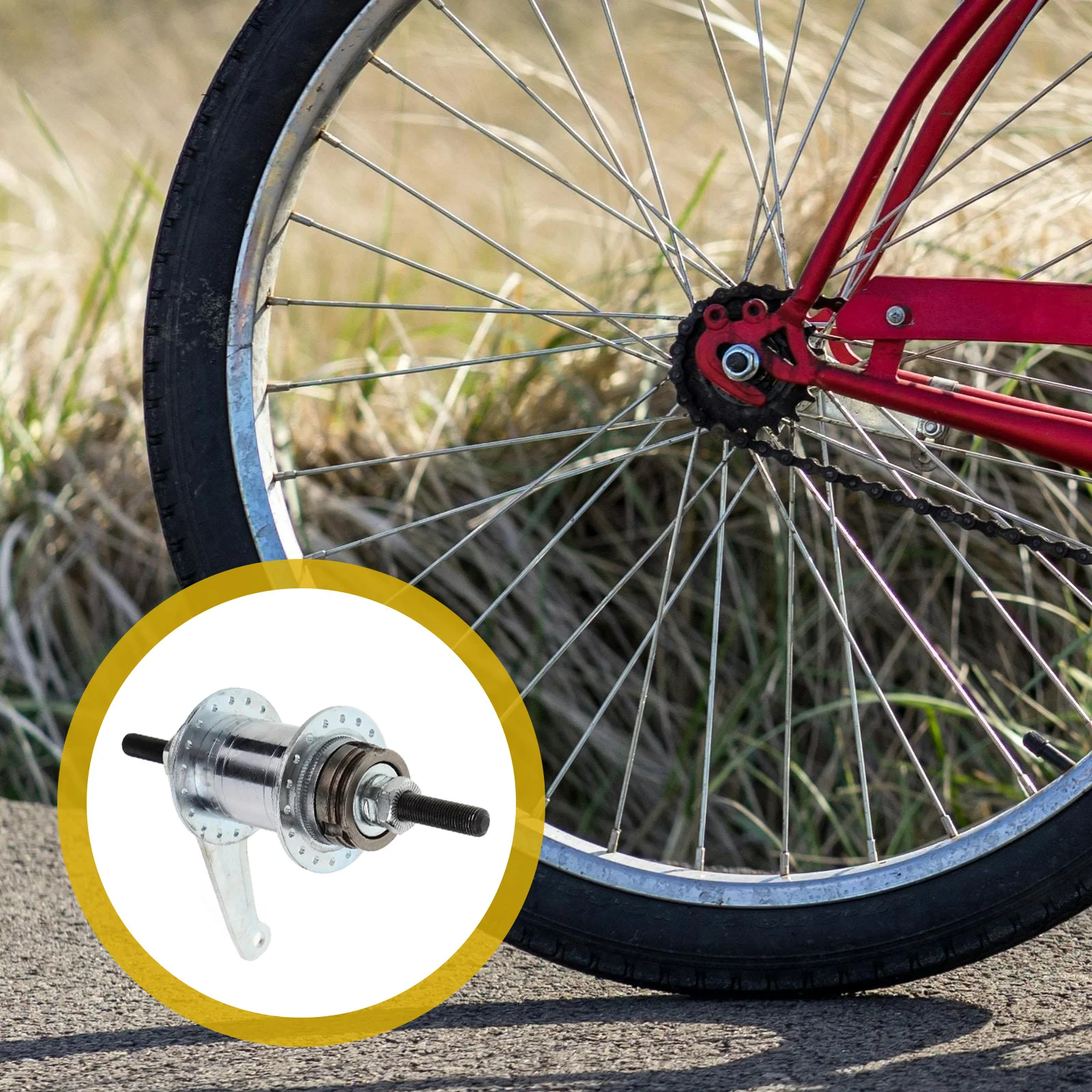 

1Set Reverse Brake Hub Dual Purpose Stable Iron Bicycle Back Brake for Fixed Gear Bike Rear Hub Replacement Bicycle Back