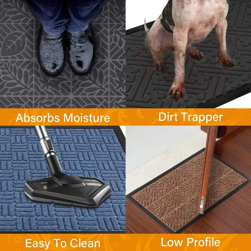 J1UL1N Entrance Door Mat Large Heavy Duty Front Outdoor Rug Non-Slip Welcome Doormat For Entry, 24 X 36 Inch