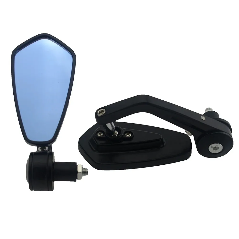 Universal Motorcycle Aluminum RearView Black Side Rearview Mirrors Blue Anti-glare Mirror Cafe Racer Mirrors for Harley Davidson